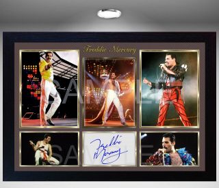 Freddie Mercury Queen Framed Photo Reprint Reprint Poster Signed