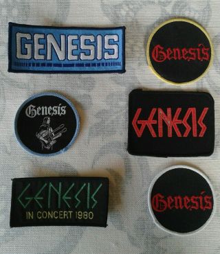 Genesis Printed Woven Embroidered Patches X6 Vintage 356 Collins Rutherford