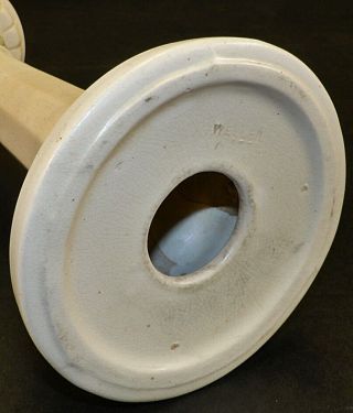 Rare Antique Early Weller Roma Creamware Art Pottery Candlestick Holder 3