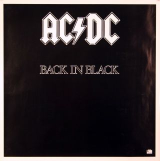 Ac/dc 1980 Back In Black Vintage Promo Poster