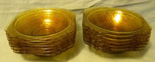 12 Federal Madrid Amber Depression Glass 7 " Soup/cereal Bowls