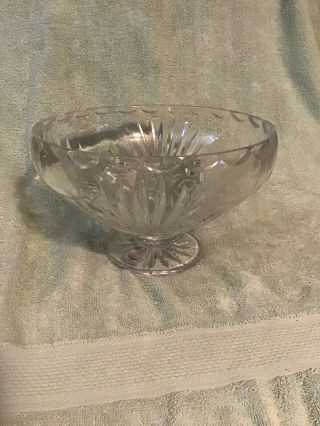 Gorham Full Lead Crystal West Germany Compote Center Piece Dish Bowl Pedestal