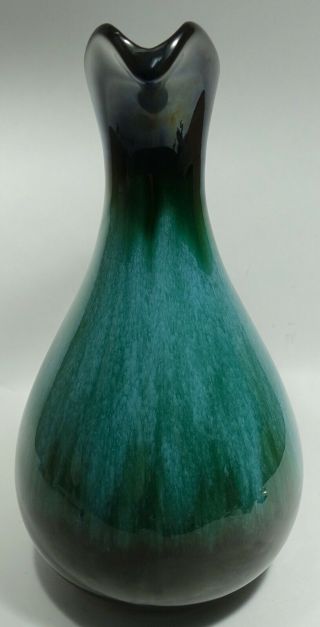 Tall 10.  5” Vintage Blue Mountain Pottery BMP Blue/Green Drip Glaze Bowl Canada 4