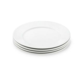 Set Of 2 Pillivuyt White Porcelain Dinner Plates 11 In,  France