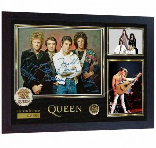 Freddie Mercury & Queen Framed Photo Reprint Reprint Poster Signed
