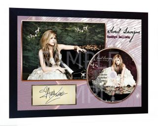 Avril Lavigne Signed Framed Photo And Goodbye Lullaby Cd Disc