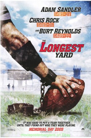 The Longest Yard Movie Poster Ds 27x40 Advance Adam Sandler Chris Rock Football
