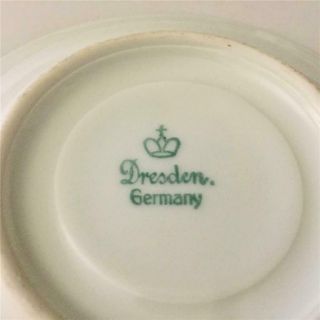 DRESDEN PORCELAIN VINTAGE HAND PAINTED FLORAL DEMITASSE CUP AND SAUCER - GERMANY 4