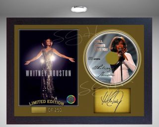 Whitney Houston Signed Framed Photo Cd Disc I Will Always Love You Perfect Gift