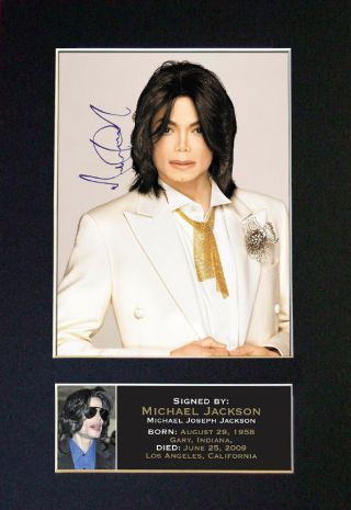 Michael Jackson Signed Mounted Autograph Photo Prints A4 68