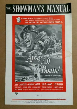 " Away All Boats " Jeff Chandler Movie Pressbook,  1956