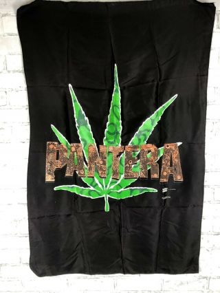 Vintage 1994 Pantera Wall Banner Fabric Poster Flag Marijuana Cannabis Leaf