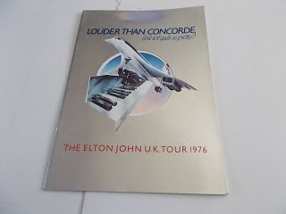 Elton John Concorde Uk 1976 Tour Programme Signed By X4 Of The Band