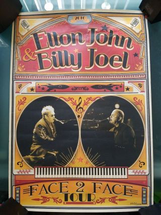 Billy Joel And Elton John Face 2 Face Rare Promo Poster Ad 1063/2000