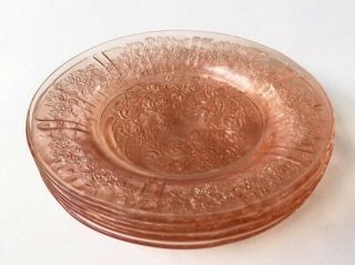 Pink Depression Glass Plates | Sharon Cabbage Rose Bread Plates Set Of 4 Pink