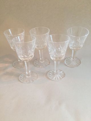 Set Of 5 Waterford Crystal Lismore Small Liquer Cocktail/cordial Glasses