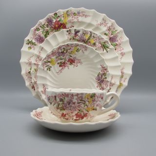 Spode England Fairy Dell 5pc Place Setting