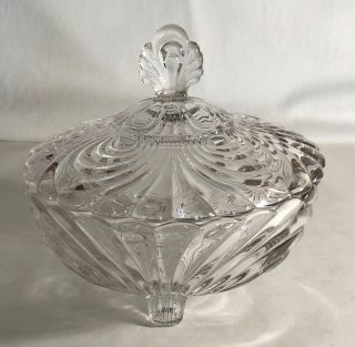 Cambridge Crystal Caprice 6 " 3 Footed Candy With Lid