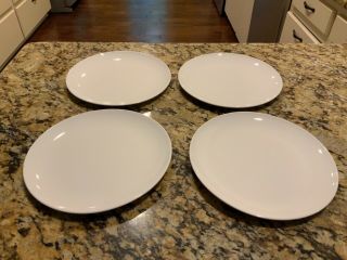 Set Of 4 Corning Centura White Coupe Salad Lunch Plates 8 5/8” Luncheon
