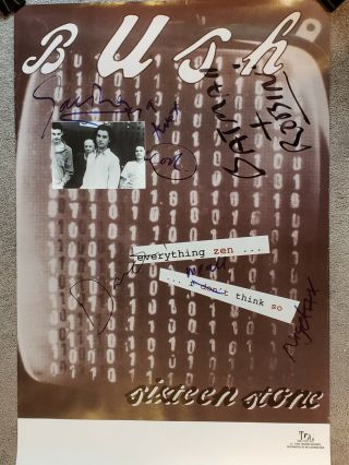 Bush Rare Autographed " Everything Zen " Promo Poster