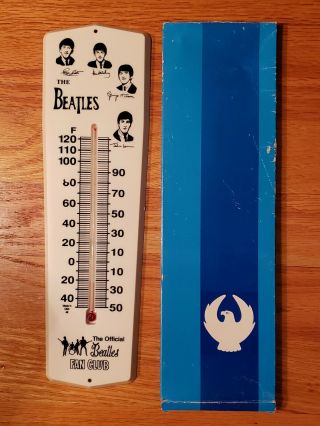 The Beatles 11 " Thermometer Official Beatles Fan Club Usa 60 