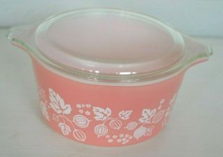 Pyrex Pink Gooseberry 1 Qt Covered Casserole Dish W/ Lid 473