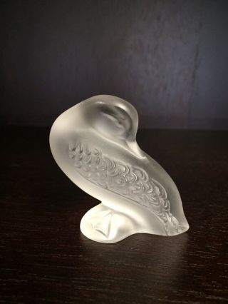 Lalique France Crystal Frosted Signed The Naughty Duck Figurine Exc