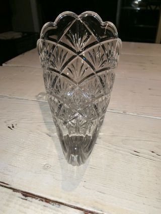 10” Marquis by Waterford Crystal Horn of Plenty Cornucopia Centerpiece Signed 6