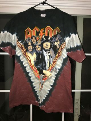 Ac/dc Vintage 2003 Tour T Shirt Acdc Men’s Rock And Roll Tie Dye Highway To Hell