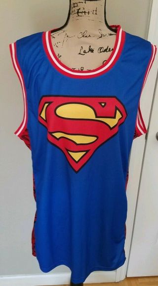 Vintage Dc Comics Superman 1 Basketball Style Jersey Men 2xl