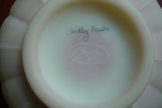 Fenton Hand - painted Burmese Candy Dish signed by Shelly Fenton with Tag 3
