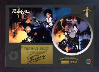 Purple Rain Prince Signed Framed Photo Cd Disc Purple Rain Perfect Gift