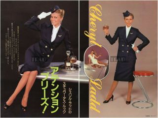 Cheryl Ladd In Stewardess Uniform 1981 Japan Picture Clippings 2 - Sheets Ub/r