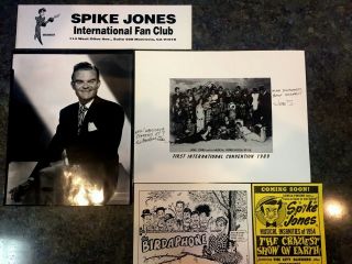 Spike Jones And His City Slickers Memorabilia Includes Photos,  Newsletters,  Etc.