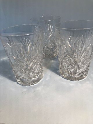 American Brilliant Cut Glass Unique Set Of 3 Tumblers Multiple Cutting Motifs