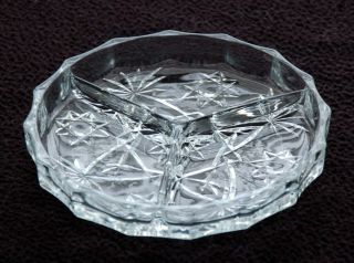 Star Of David Eapc 6 " Divided Candy / Relish Dish Anchor Hocking Exc