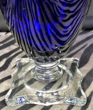 1 Seneca COBALT BLUE 903 Iced Tea Goblet w/Clear Square Foot 5 & 7/8 in. 4