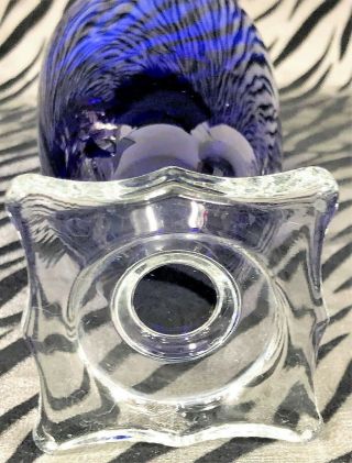 1 Seneca COBALT BLUE 903 Iced Tea Goblet w/Clear Square Foot 5 & 7/8 in. 5