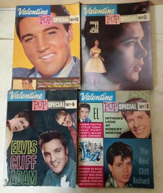 1960s Valentine Pop Annuals Elvis Presley Cliff Richard Billy Fury Gene Vincent