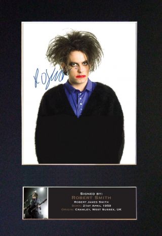 Robert Smith The Cure Signed Mounted Autograph Photo Prints A4 708