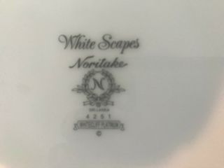 Noritake China WHITECLIFF PLATINUM - 5 Piece Place Setting - White Scapes 4251 5