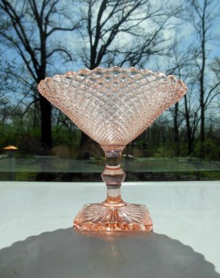Anchor Hocking Glass Pink Miss America 5 " Compote