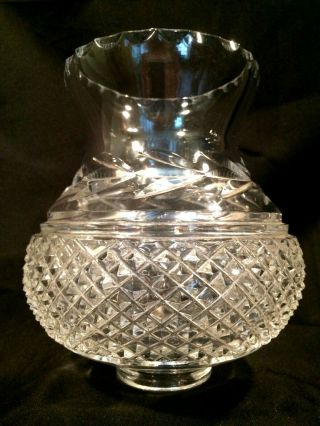 Vintage Galway Crystal Leah Hurricane Shade Replacement 6 1/2 " T X 5 1/2 " Diam