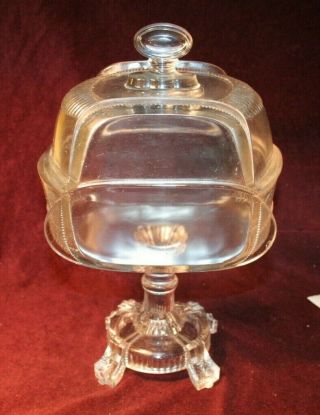 Rare Eapg Covered Compote - Monarch Pattern - Bryce Brothers Glass Ca.  1884