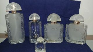 Five Lalique Crystal Perfume Bottles Awesome