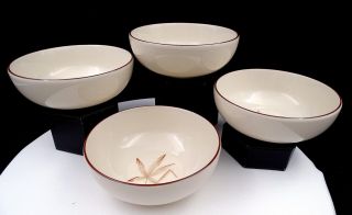 Winfield Usa 4 Pc Pink Passion Flower 5 3/4 " Coupe Cereal Bowls 1940 
