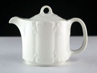 Rosenthal Monbijou Individual Teapot,  Vintage All White Classic Rose Coffee Pot