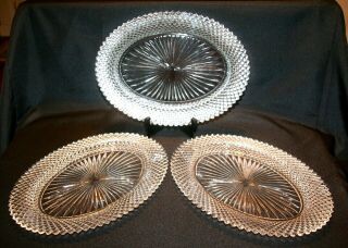 Set Of 8 Anchor Hocking Miss America 12 " Platters 10 " Celery Candy Dishes