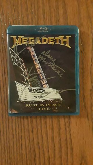 Signed Rare Megadeth Rust In Peace Blue Ray Live At The Paladium By All 4