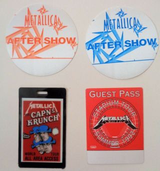 Metallica Backstage Passes And Laminate,  4 Of Them